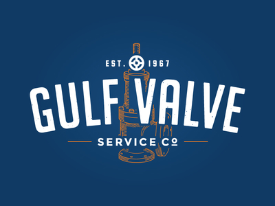 Gulf Valve Service Co. Logo logo retro valve