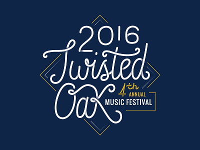 Twisted Oak Music Festival lettering monoline monoline lettering music poster
