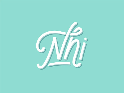 'Nhi' Lettering design lettering logo script typography vector
