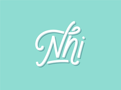 'Nhi' Lettering design lettering logo script typography vector