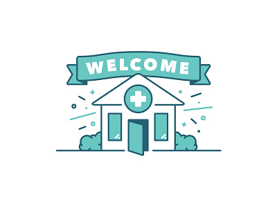 Welcome Members WIP building doctor icon illustration medical office vector welcome