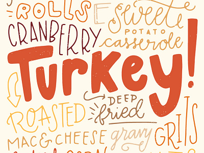 Thanksgiving Meal food handlettering lettering script thanksgiving turkey typography