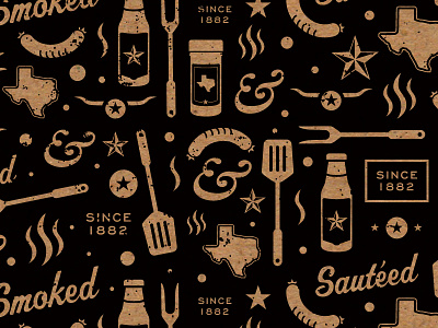27/31: BBQ Patterns ampersand barbeque bbq howdy pattern texas vector