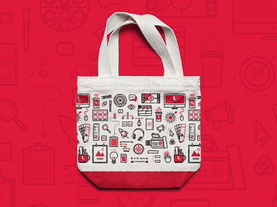 Tote-ally Tilted brand icons pattern print tote