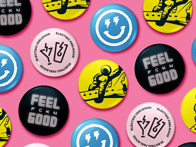 Electric Feelgood Buttons astronaut buttons design illustration logo space