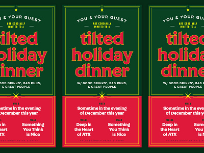Tilted Holiday christmas design digital invite graphic design invite party typography