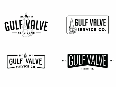 Gulf Valve Logo Exploration branding design illustration lettering logo typography vintage