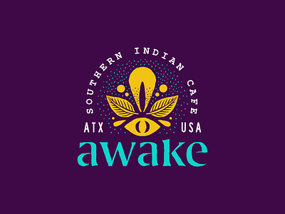 Awake Cafe Logo branding cafe design illustration indian lettering logo restaurant type typography