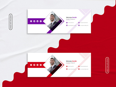 Modern business email signature or email footer cover design