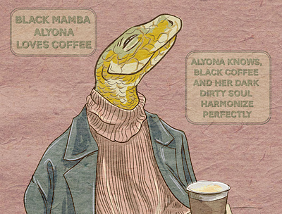 black mamba design illustration typography vector web