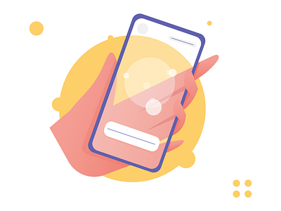 A Call anhole app call calling character fingers flat geometrical gradient hand icon illustration jamoora minimal phone pose round tech vector