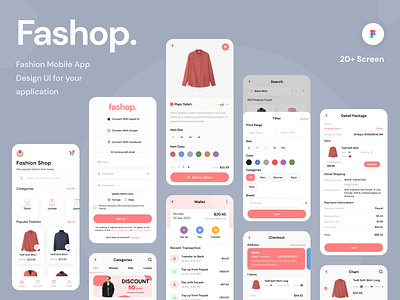 Fashop - UI Kit app cart design fashion fintech ios market marketplace mobile shop shopping ui ui8 uidesign uikit uikits uniqlo ux uxdesign wallet