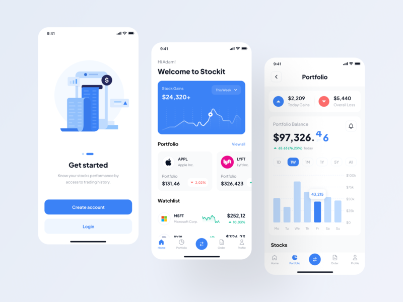 Stockit - UI Kit analytic android app bank branding chart design finance fintech investment ios mobile money stock ui ui8 uidesign uikit ux uxdesign