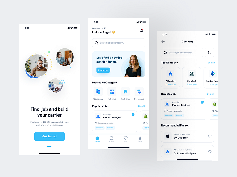 Jobhunt - Job Finder App UI Kit by Toko Design on Dribbble