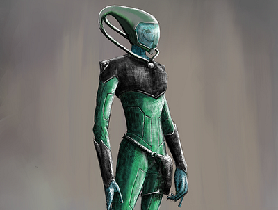 Alien Game Character | Commissioned Concept Art alien concept art digital painting gamer art illustration mixed media sci fi art sketch