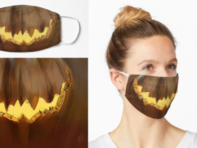 Pandemic (Covid-19) Jack-o-Lantern / Halloween Mask covid19 covidmask creativemask facemask halloween halloween2020 jackolantern mask pandemicmask printedmask pumpkin samhain