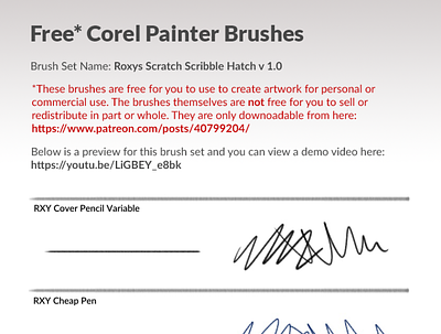 Free Corel Painter Brushes for Drawing hatching