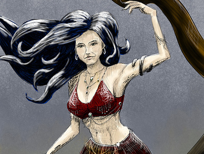 Belly Dancer bellydancer corelpainter gypsy katebush mixedmedia sketch