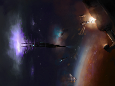 Space Invasion, part 1 concept art conceptart digital painting planet scifi scifi art scifiart space spaceships