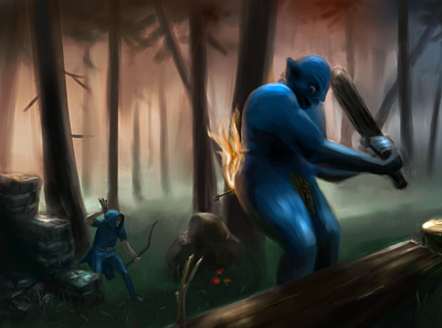 Troll Genocide commission fan art fantasy art gamer art troll valheim