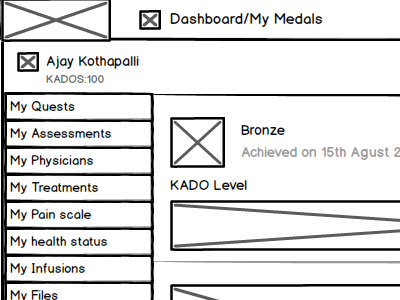 Gamification of a web app balsmiq gamification wireframe