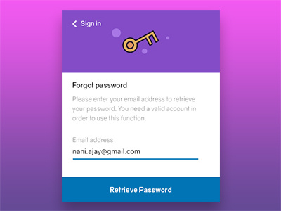 Forgot Password Small forgot password ui ux