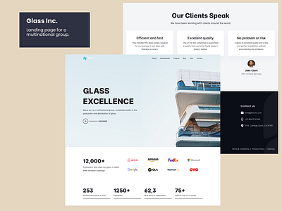 Glass Inc. design flat typography ui ux web website
