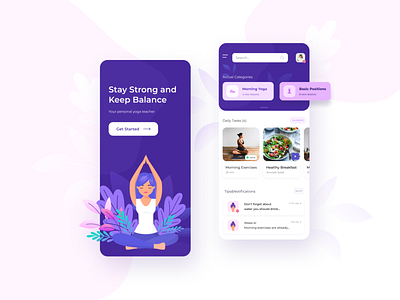 Yoga Application app application branding clean ui company concept mobile product design redesign ui ui ux user interface yoga