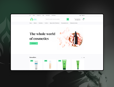 eCommerce cosmetics website redesign behance branding clean ui concept cosmetics ecomerce elegant green minimalistic simple simple clean interface ui uidesign ux webdesign website white