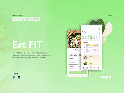 Eat FIT mobile app UI/UX design logo ui