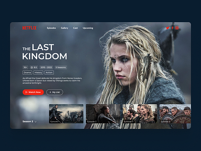 Concept page of the series The Last Kingdom concept concept design landing main page netflix series tv show tvseries ui ux visual design website