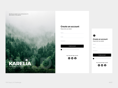 Sign Up forms 001 100 days ui challenge challenge clean ui concept design daily dailyui design figma minimal minimalist mobile sign up ui uiux web design