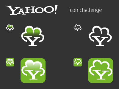 Yahoo green icon flat