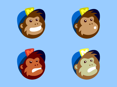 FlatChimp chimp expression face flat flat design icon illustration logo mailchimp mohldesign