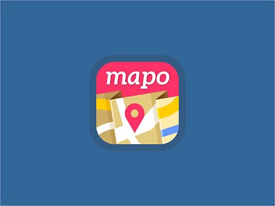 Mapo Icon flat flat design icon illustration ipad iphone map mohldesign