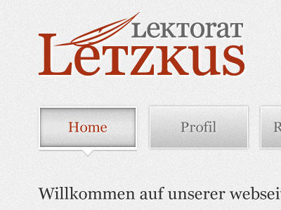 Letzkus Lektorat Startseite custom feather hand drawn mohldesign symbol type web web design