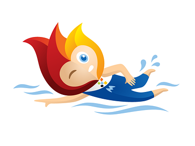 Mascot graphic illustration illustrator mascot mohldesign swimming vector water sport