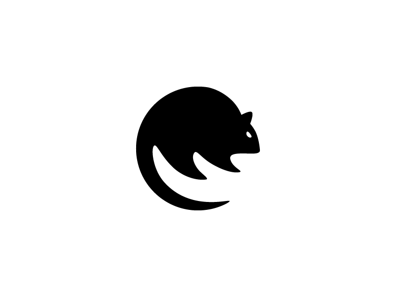 Fat Rat Symbol negative space brand symbol logo identity mark illustration fat rat rat mohldesign