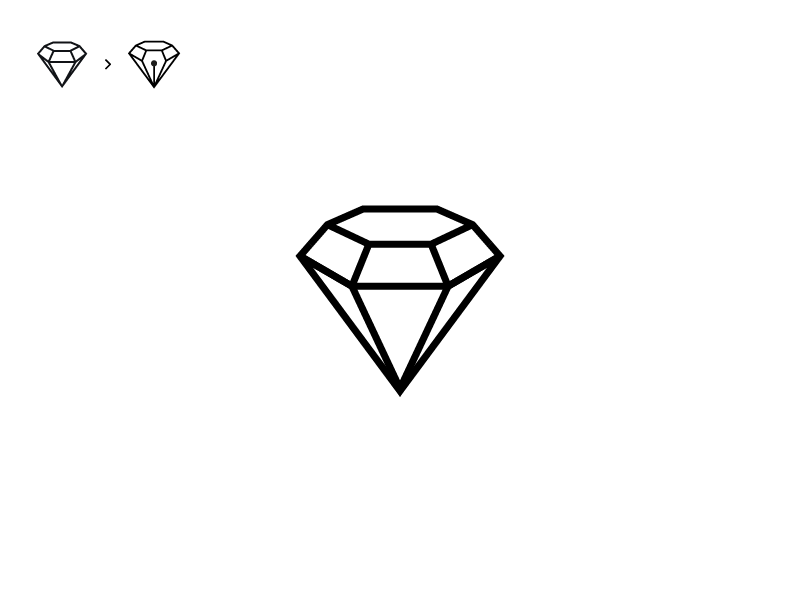 Sketch App Symbol bézier design diamond gem icon illustration logo mohldesign pen redesign sketch app symbol