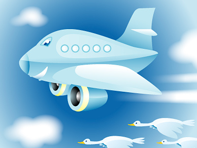 Traveling airplane clouds design flying graphic illustration illustrator mohldesign sky