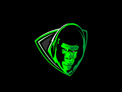 gorilla mascot branding design designgraphic esport esports gorilla gorilla logo green logo logodesign mascot masculin modern monkey simpanse sports team