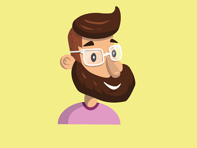 A friend of mine beard character design flat flat design glasses illustration illustrator minimal vector yellow