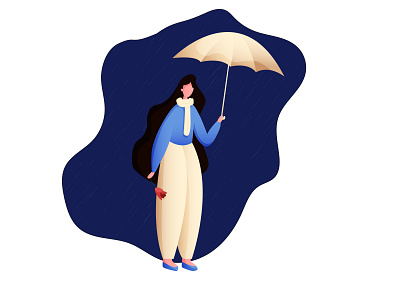 Rainy character design flat flat design illustration illustrator minimal rain umbrella vector