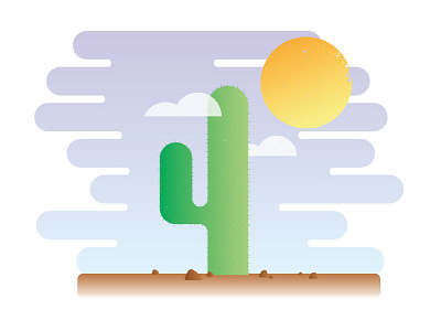 Lone Cactus cactus dessert illustration texture vector