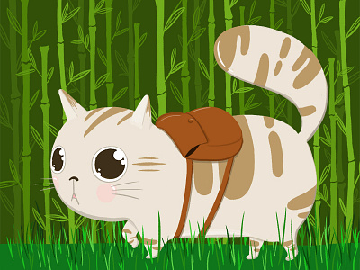 On the Move! cat design illustration