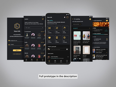 leap.club app design