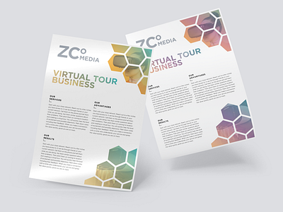 ZC Media One-Pager brand identity branding brochure business clean design design gradients layout one pager presentation template typography