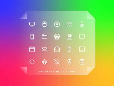 Geometrical UI Icon Set app branding design flat graphic design icon icon pack icon set icons illustration logo minimal ui ux vector web design