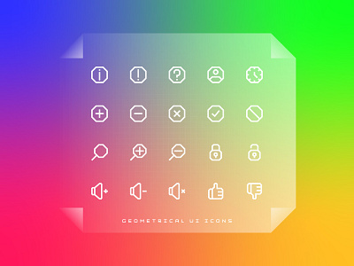 Geometrical UI Icon Set animation app branding design flat graphic design icon illustration logo minimal ui vector