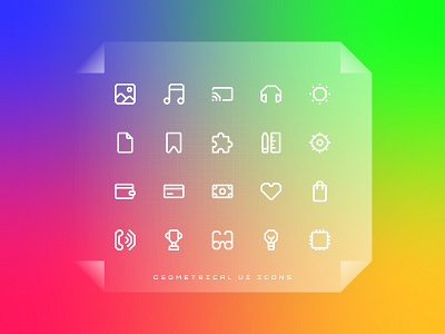 Geometrical UI Icon Set 3d app branding design flat graphic design icon illustration logo minimal motion graphics ui vector